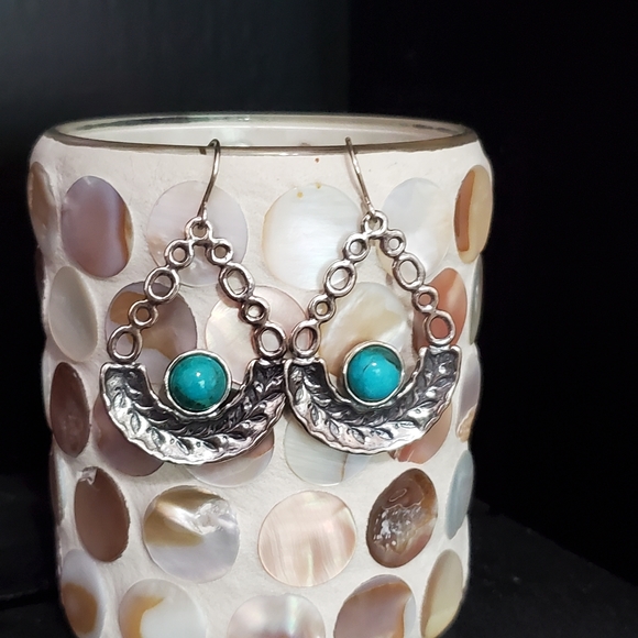 Didae Sterling Silver Turquoise Dangle Earrings - Picture 3 of 15